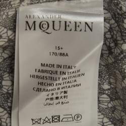 Pre Owned Alexander McQueen Grey Geometric Lace Print Poplin Shirt S