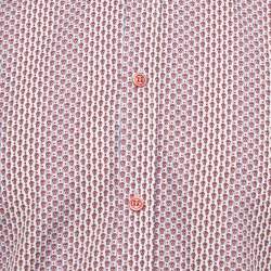 Pre Owned Alexander McQueen Red/Blue Striped Skull Print Poplin Shirt M