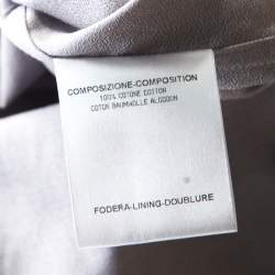 Pre Owned Alexander McQueen Grey Textured Cotton Eyelet Embroidered Collar Shirt XL