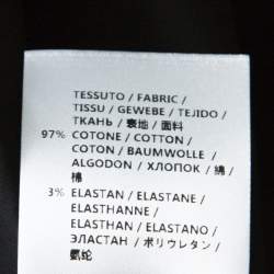 Pre Owned Alexander McQueen Black Cotton Red Stripe Detail Collar Stud Short Sleeve Shirt L