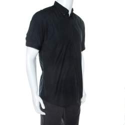 Pre Owned Alexander McQueen Midnight Blue Cotton Short Sleeve Shirt XL