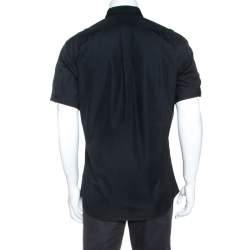 Pre Owned Alexander McQueen Midnight Blue Cotton Short Sleeve Shirt XL