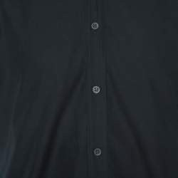 Pre Owned Alexander McQueen Midnight Blue Cotton Short Sleeve Shirt XL