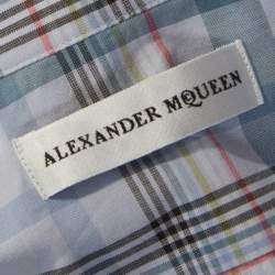 Alexander McQueen Blue Checked Cotton Button Front Shirt L