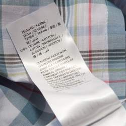 Pre Owned Alexander McQueen Blue Checked Cotton Button Front Shirt L