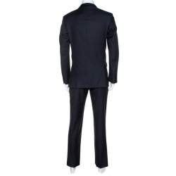 Pre Owned Alexander McQueen Navy Blue Pinstripe Wool Tailored Suit L