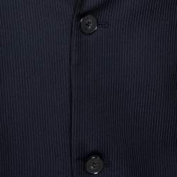 Pre Owned Alexander McQueen Navy Blue Pinstripe Wool Tailored Suit L