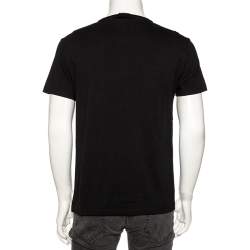 مملوكة مسبقًا تي شيرت أليكساندر ماكوين أكمام قصيرة قطن طباعة مميزة أسود مقاس متوسط