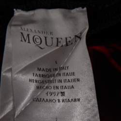 Pre Owned Alexander McQueen Black Cotton Skull Embroidered Crew Neck Sweatshirt L