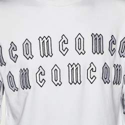 Pre Owned McQ by Alexander McQueen White Repeat Logo Detail Cotton Knit Sweatshirt XS