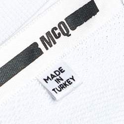 Pre Owned McQ by Alexander McQueen White Repeat Logo Detail Cotton Knit Sweatshirt XS