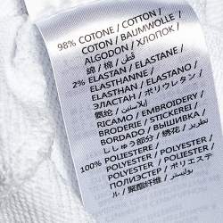 Pre Owned McQ by Alexander McQueen White Repeat Logo Detail Cotton Knit Sweatshirt XS