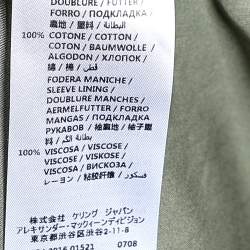 Pre Owned Alexander McQueen Olive Green Cotton Embroidered Collar Detail Belted Parka M