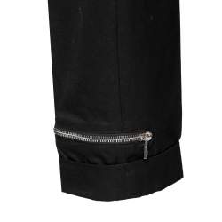 Pre Owned Alexander McQueen Black Cotton Zipped Hem Detailed Trousers M