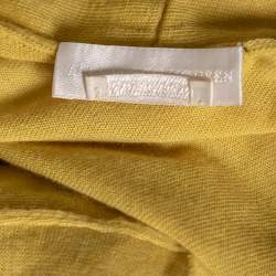 Pre Owned Alexander McQueen Yellow Cashmere Draped Neck Detail Sweater M