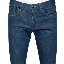 Pre Owned Alexander McQueen Navy Blue Denim Pants XS