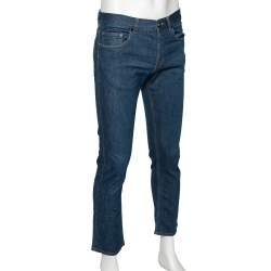 Pre Owned Alexander McQueen Navy Blue Denim Pants XS