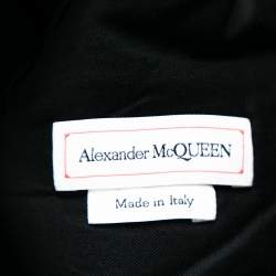 Pre Owned Alexander McQueen Black Synthetic Zip Detail Pants L