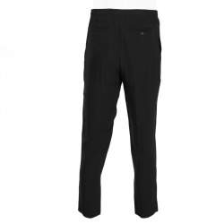 Pre Owned Alexander McQueen Black Synthetic Zip Detail Pants L