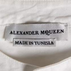 مملوكة مسبقًا تي شيرت بكم طويل أليكساندر ماكوين قطن أبيض طباعة جمجمة مقاس وسط ( ميديوم )