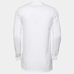 مملوكة مسبقًا تي شيرت بكم طويل أليكساندر ماكوين قطن أبيض طباعة جمجمة مقاس وسط ( ميديوم )