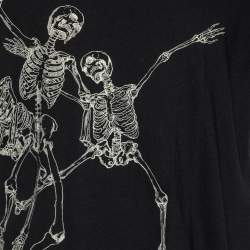 Pre Owned Alexander McQueen Black Dancing Skeleton Printed Cotton T-Shirt XXL
