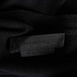 مملوكة مسبقًا Alexander McQueen Black Cotton Logo Zipped Detailed Crew Neck T-Shirt S