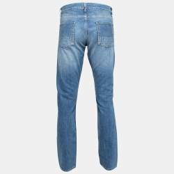 Alexander McQueen Blue Denim Distressed Slim Fit Jeans L