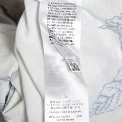 Pre Owned Alexander McQueen White Skull-Embroidered Printed Cotton T-Shirt M   