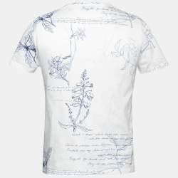 Pre Owned Alexander McQueen White Skull-Embroidered Printed Cotton T-Shirt M   