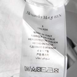 Pre Owned Alexander McQueen White Floral Skull Print Cotton T-Shirt S