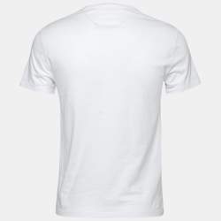 Pre Owned Alexander McQueen White Floral Skull Print Cotton T-Shirt S