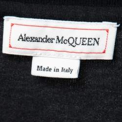 Pre Owned Alexander McQueen Black Skull & Screws Print Cotton T-Shirt S   