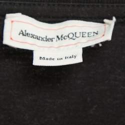 Alexander McQueen Black Cotton Graffiti Logo T-Shirt L