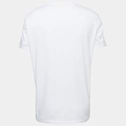 Alexander McQueen White Cotton Graffiti Logo T-Shirt L