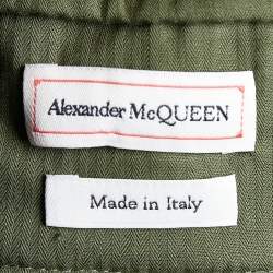 Pre Owned Alexander McQueen Green Cotton Knit Jogger Pants M