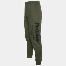 Pre Owned Alexander McQueen Green Cotton Knit Jogger Pants M