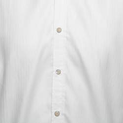 Pre Owned Alexander McQueen White Striped Cotton Button Front Shirt XL