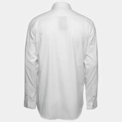 Pre Owned Alexander McQueen White Striped Cotton Button Front Shirt XL