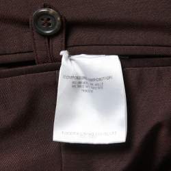 Pre Owned Alexander McQueen Burgundy Crepe Trousers 2XL