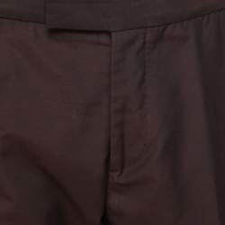 Pre Owned Alexander McQueen Burgundy Crepe Trousers 2XL