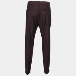 Pre Owned Alexander McQueen Burgundy Crepe Trousers 2XL
