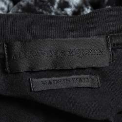 Pre Owned Alexander McQueen Black Printed Cotton Short Sleeve T-Shirt M