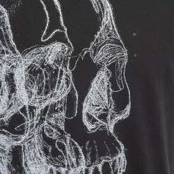 Pre Owned Alexander McQueen Black Printed Cotton Short Sleeve T-Shirt M