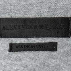 Pre Owned Alexander McQueen Grey Skull Print Cotton Crew Neck T-Shirt XS