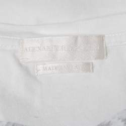 Alexander McQueen White Snake Print Cotton V-Neck T-Shirt XS