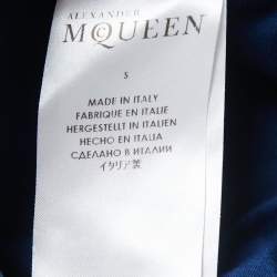 Pre Owned Alexander McQueen Blue Skull Print Cotton Crew Neck T-Shirt S