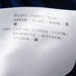 Pre Owned Alexander McQueen Blue Skull Print Cotton Crew Neck T-Shirt S