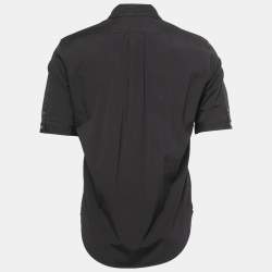 Alexander McQueen Black Cotton Half Sleeve Shirt XS
