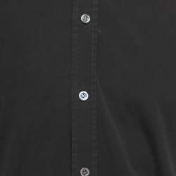 Alexander McQueen Black Cotton Half Sleeve Shirt XS